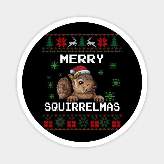 Squirrel Lover Christmas Gifts Xmas Christmas Sweater Magnet by everetto